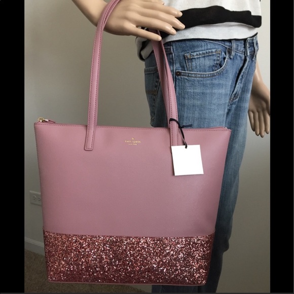 kate spade pink glitter tote